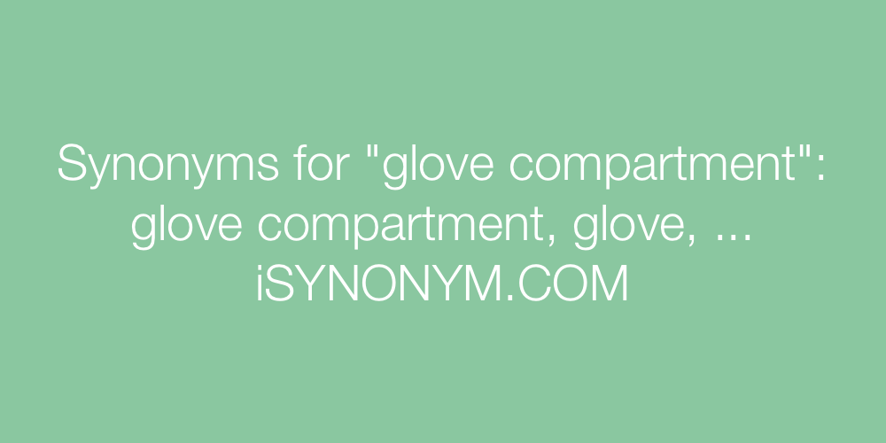 Synonyms glove compartment