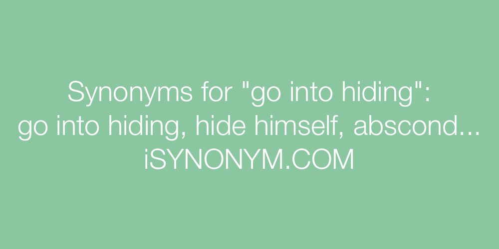 Synonyms go into hiding