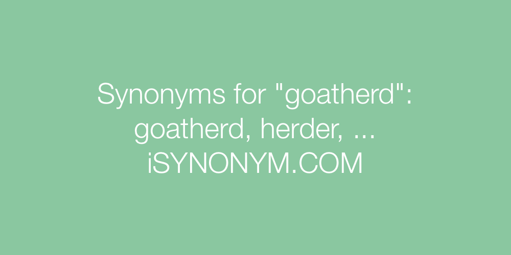 Synonyms goatherd