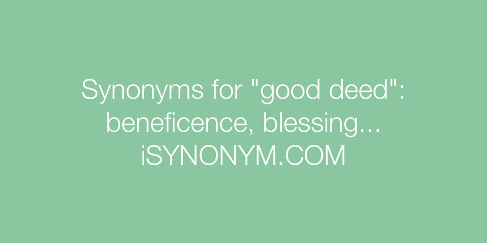 Synonyms good deed