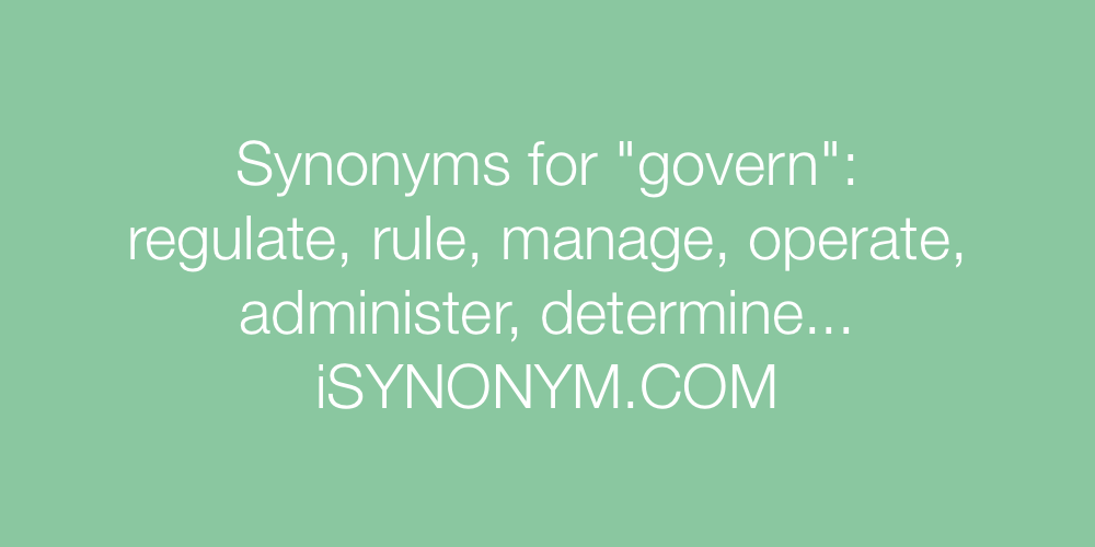 Synonyms govern