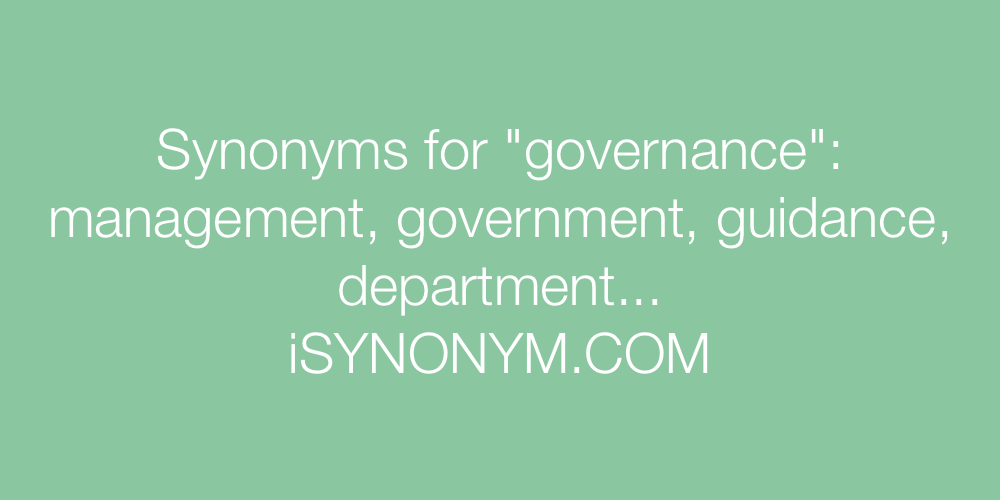 Synonyms governance