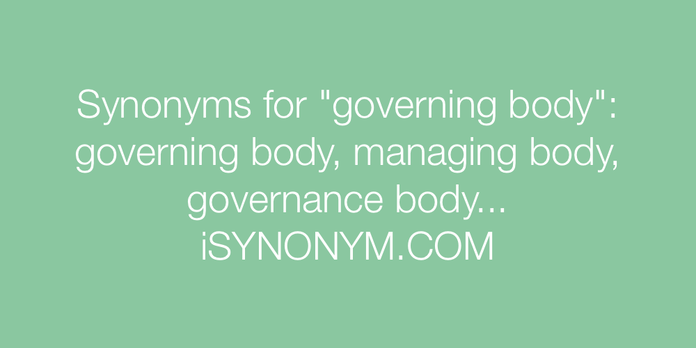 Synonyms governing body
