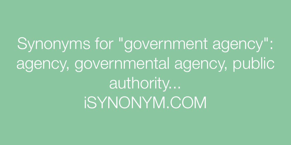 Synonyms government agency