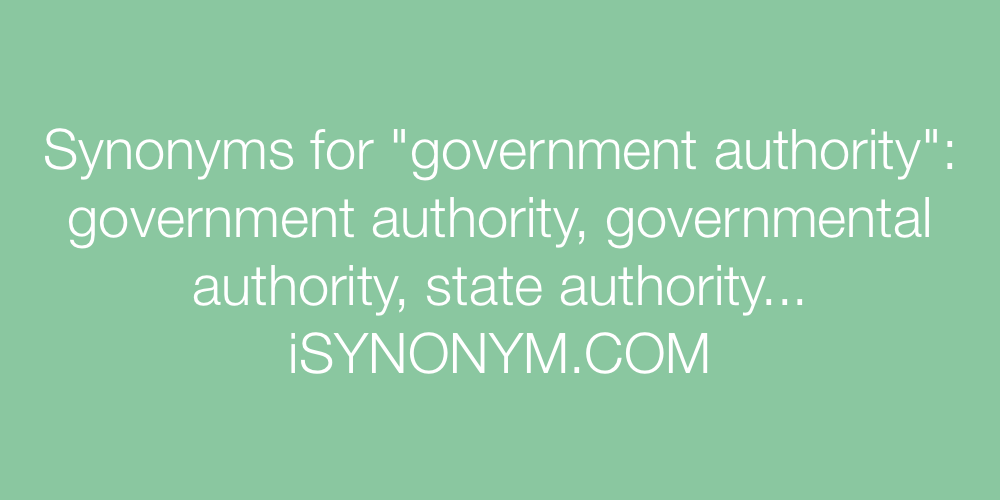 Synonyms government authority