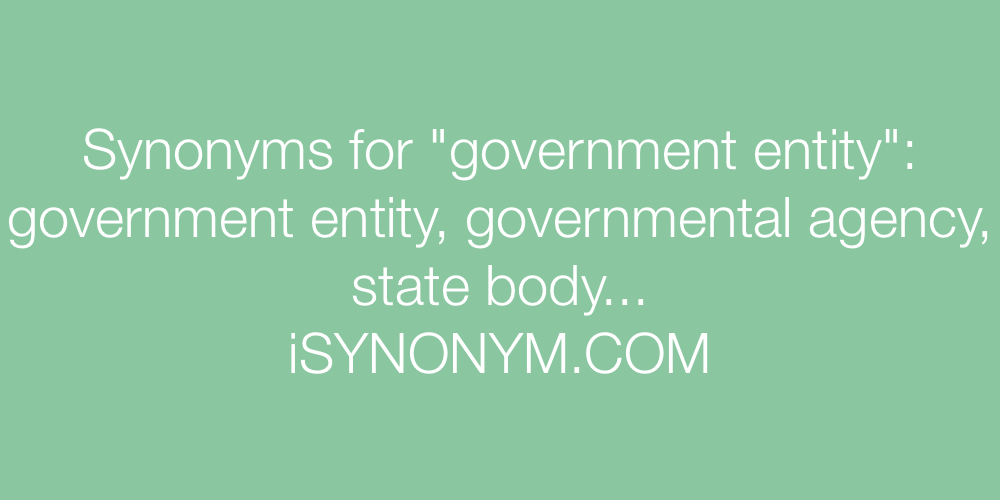 Synonyms government entity