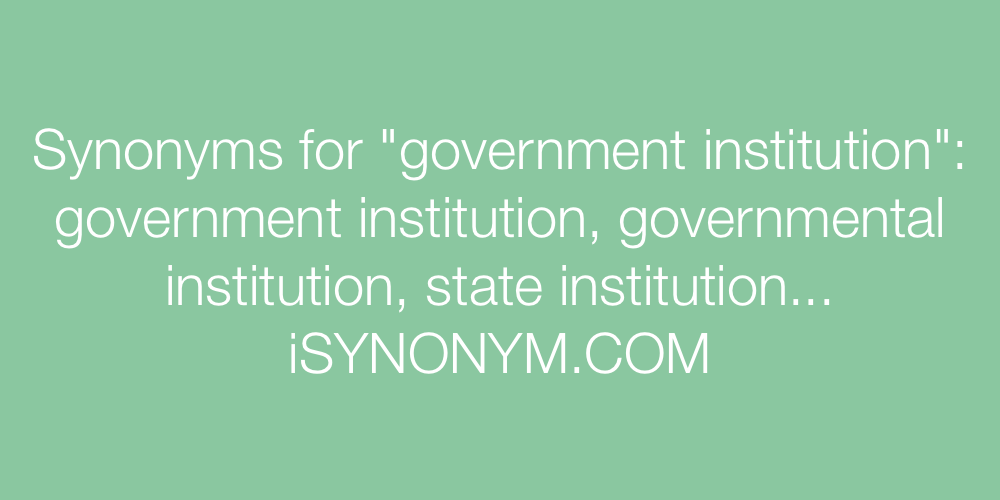 Synonyms government institution