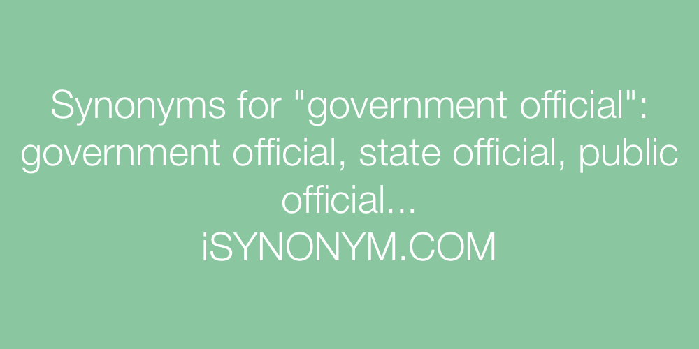 Synonyms government official