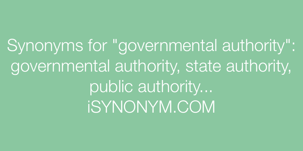 Synonyms governmental authority