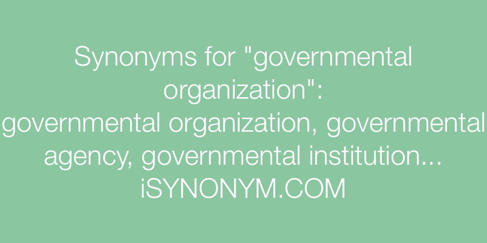 Synonyms governmental organization