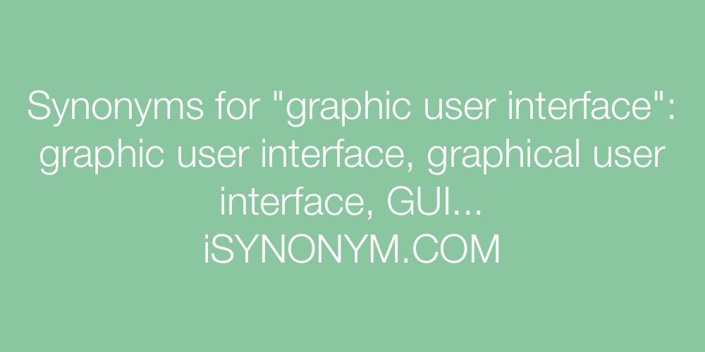 Synonyms graphic user interface