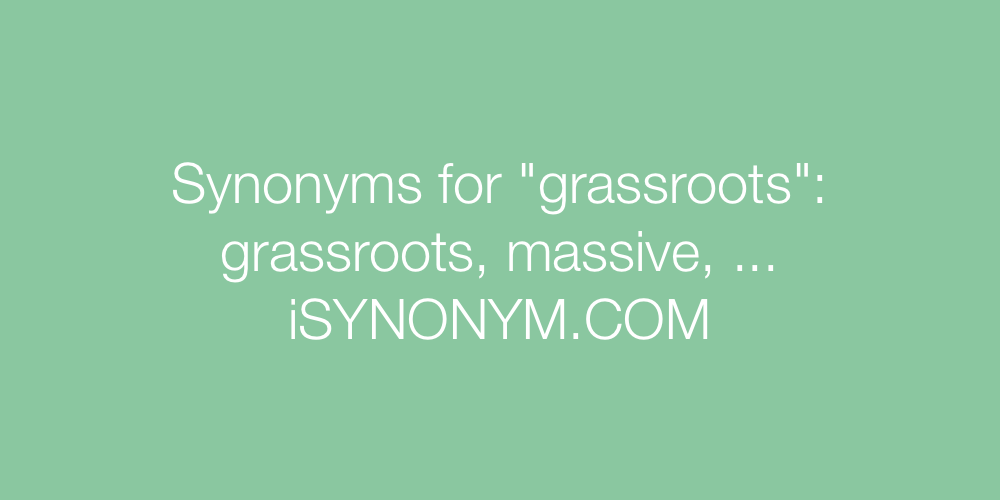 Synonyms grassroots