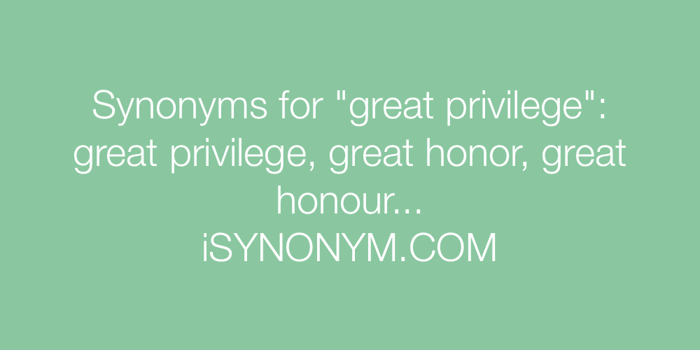 Synonyms great privilege