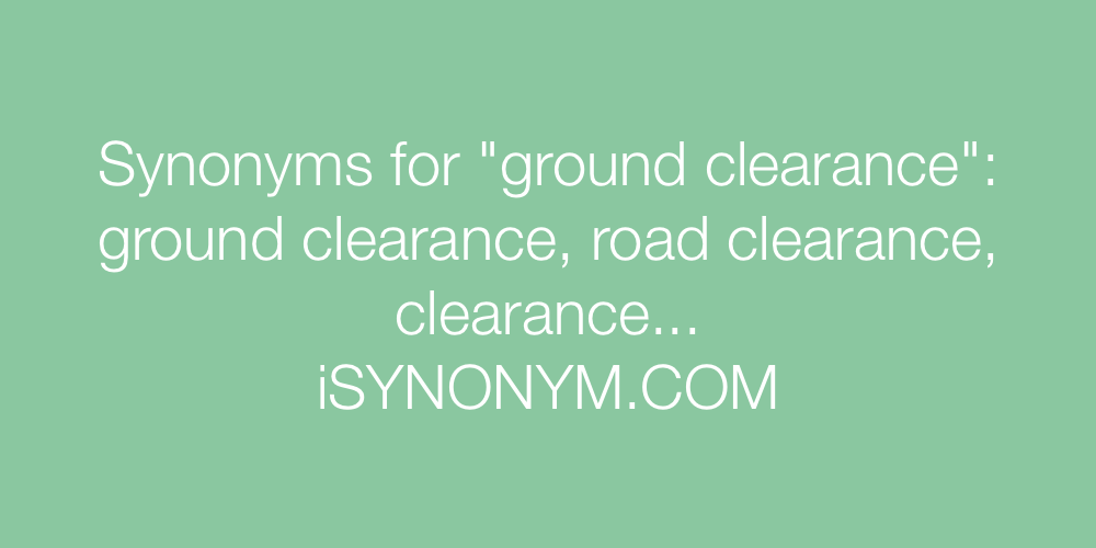 Synonyms ground clearance