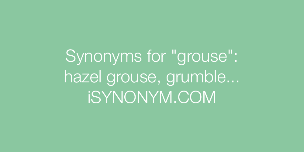 Synonyms grouse