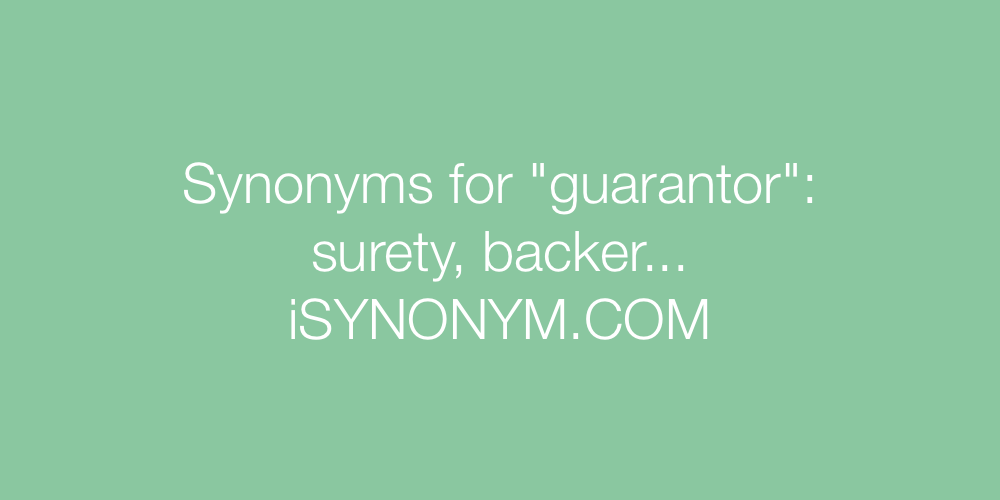 Synonyms guarantor