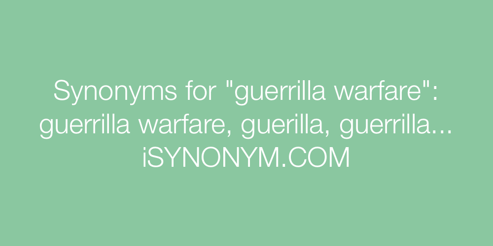 Synonyms guerrilla warfare