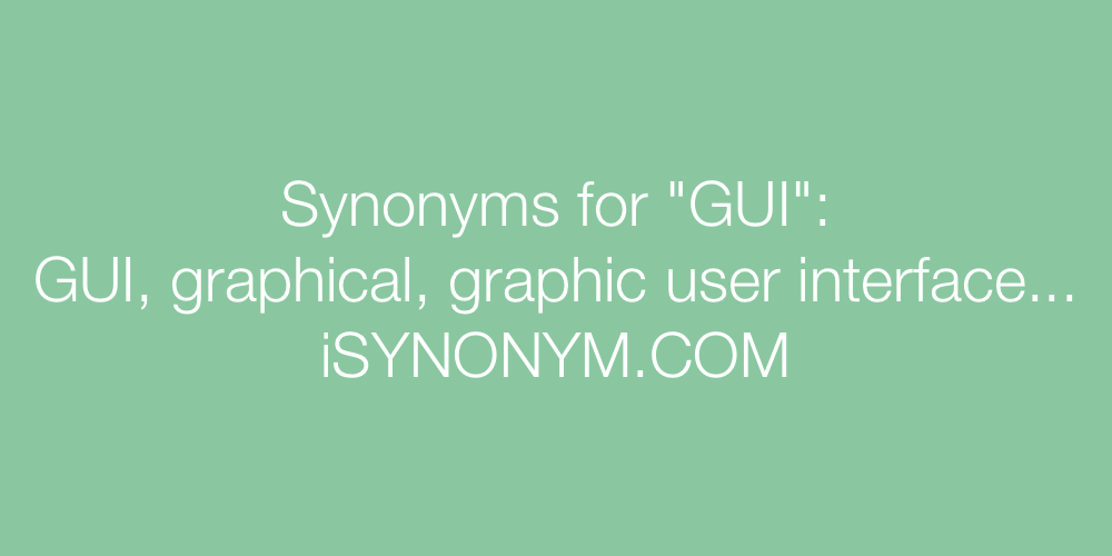 Synonyms GUI