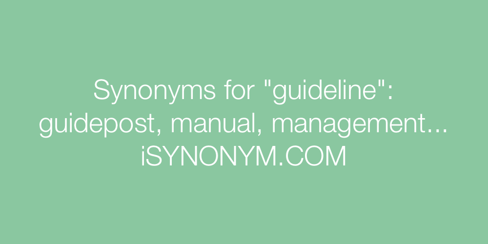 Synonyms guideline