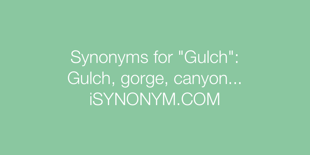 Synonyms Gulch