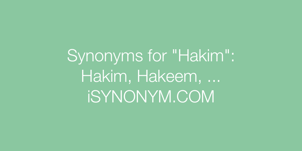 Synonyms Hakim