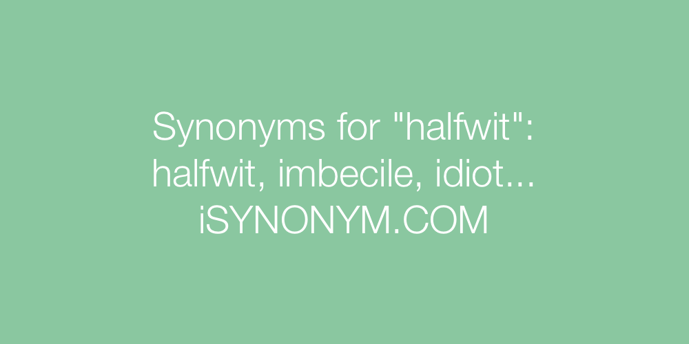 Synonyms halfwit