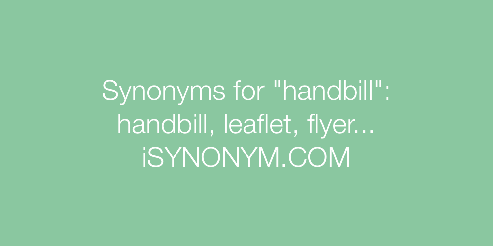 Synonyms handbill