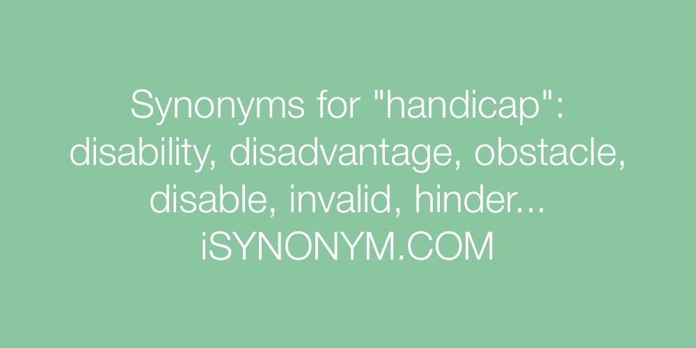 Synonyms handicap
