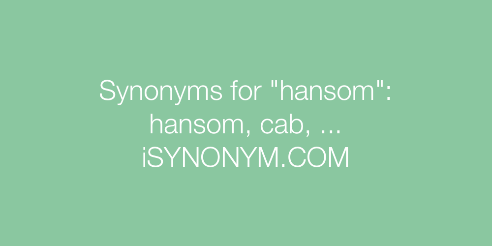 Synonyms hansom