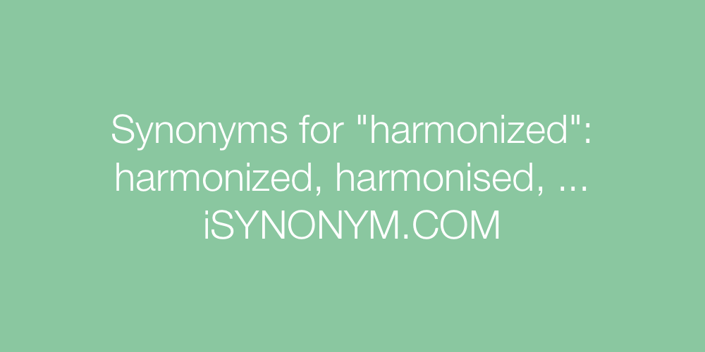 Synonyms harmonized