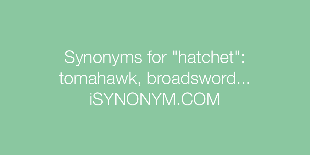 Synonyms hatchet