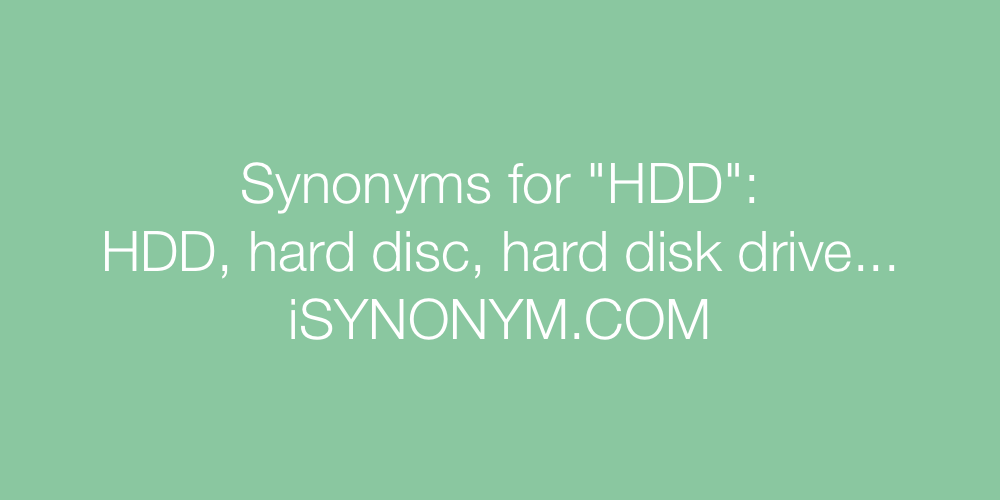 Synonyms HDD