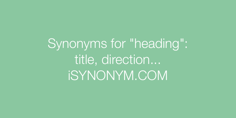 Synonyms heading