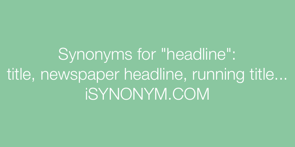 Synonyms headline