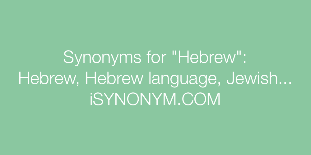 Synonyms Hebrew