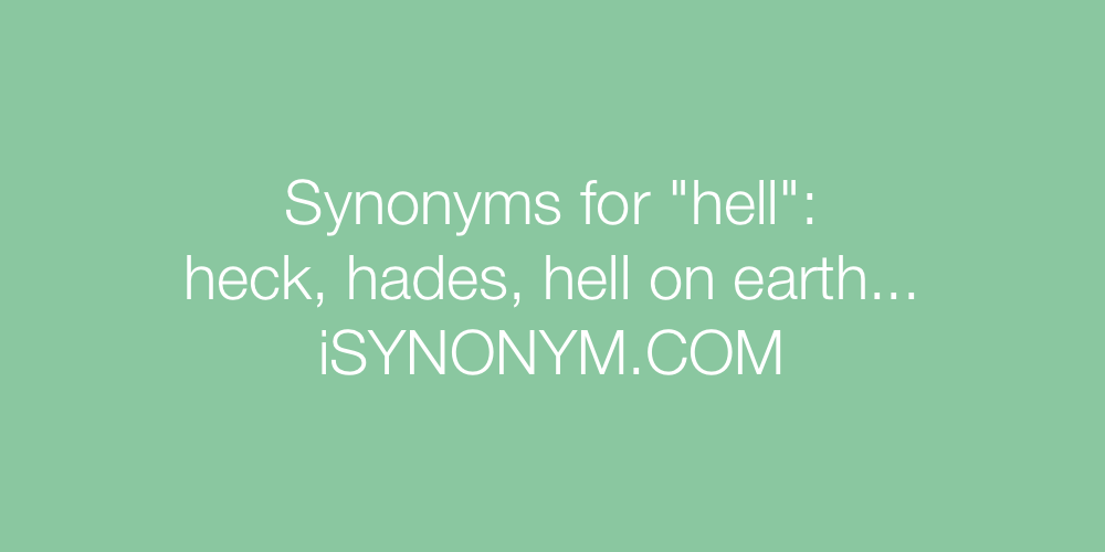 Synonyms hell