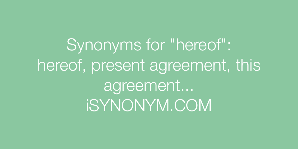 Synonyms hereof