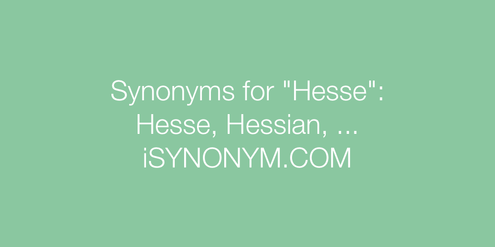 Synonyms Hesse