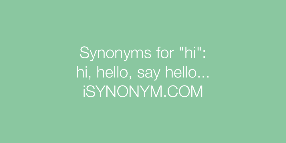 Synonyms hi