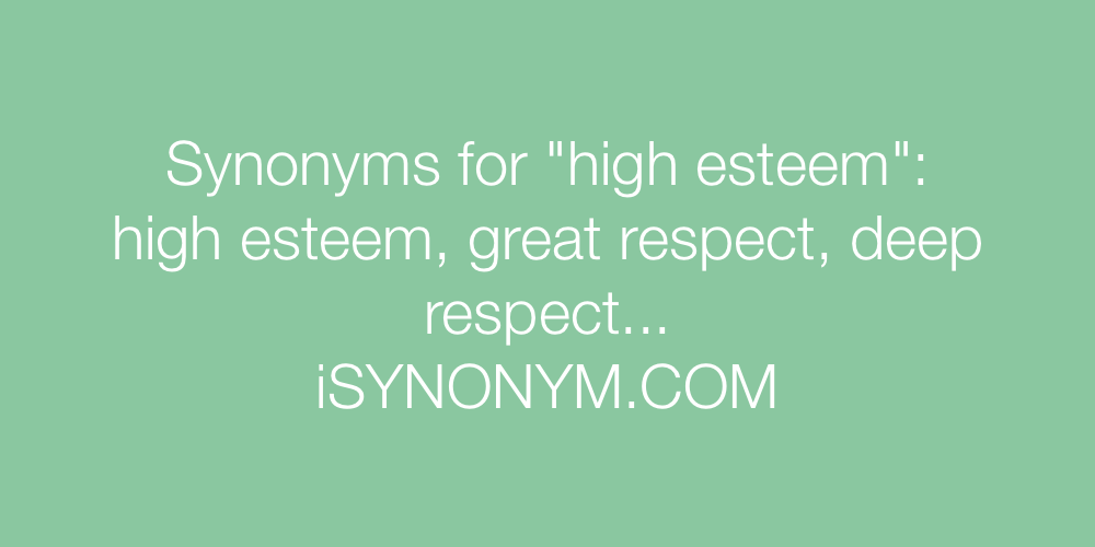 Synonyms high esteem