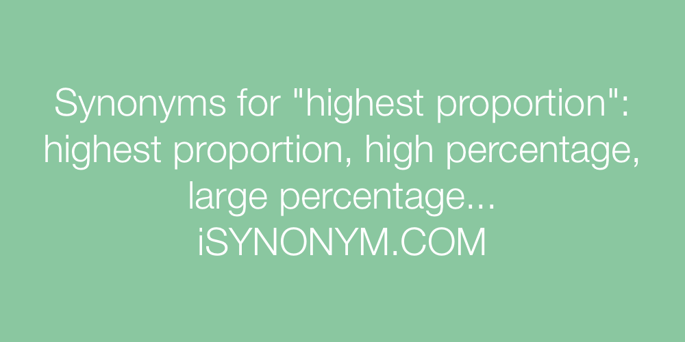 Synonyms highest proportion