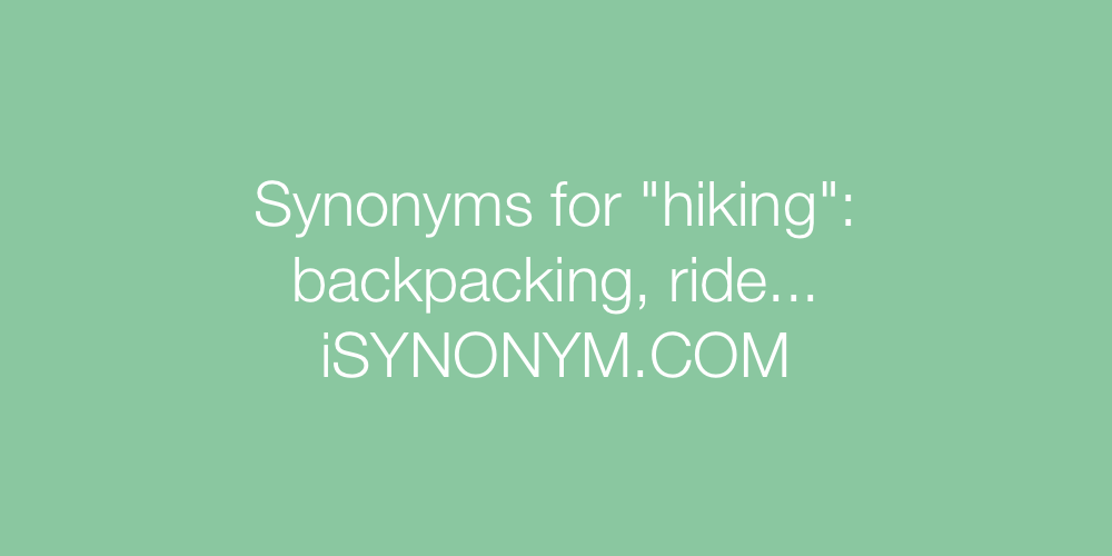 Synonyms hiking
