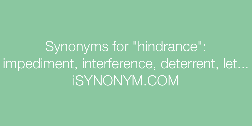 Synonyms hindrance