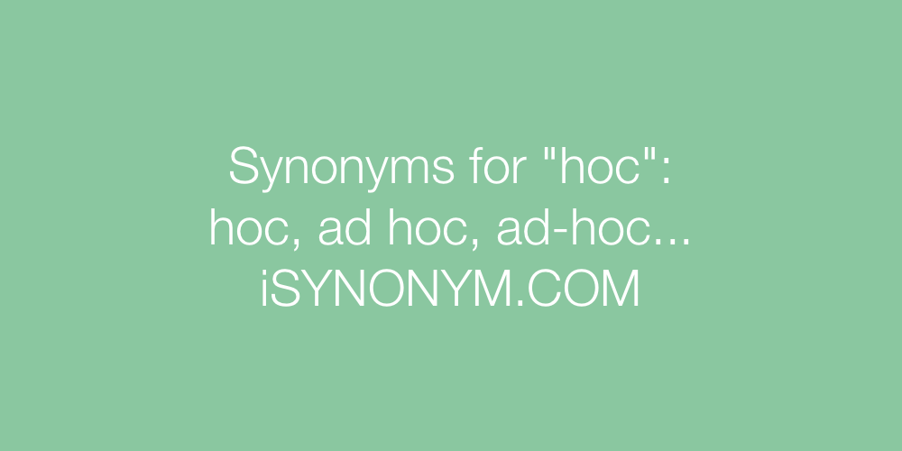 Synonyms hoc
