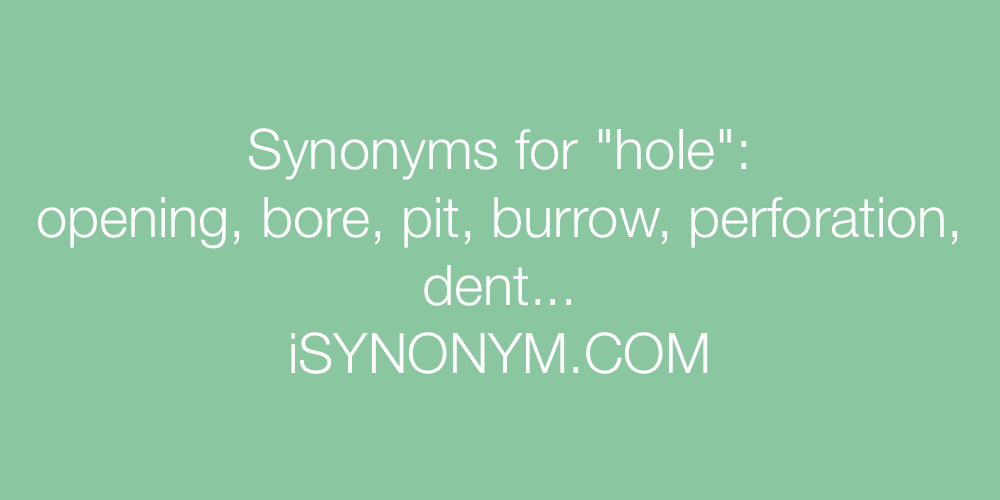 Synonyms hole