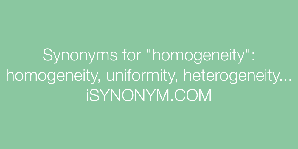 Synonyms homogeneity