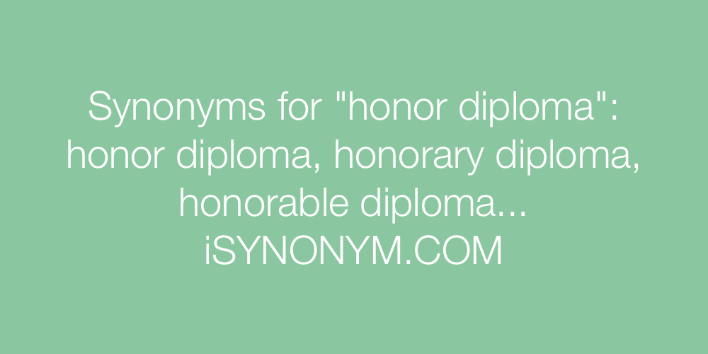 Synonyms honor diploma