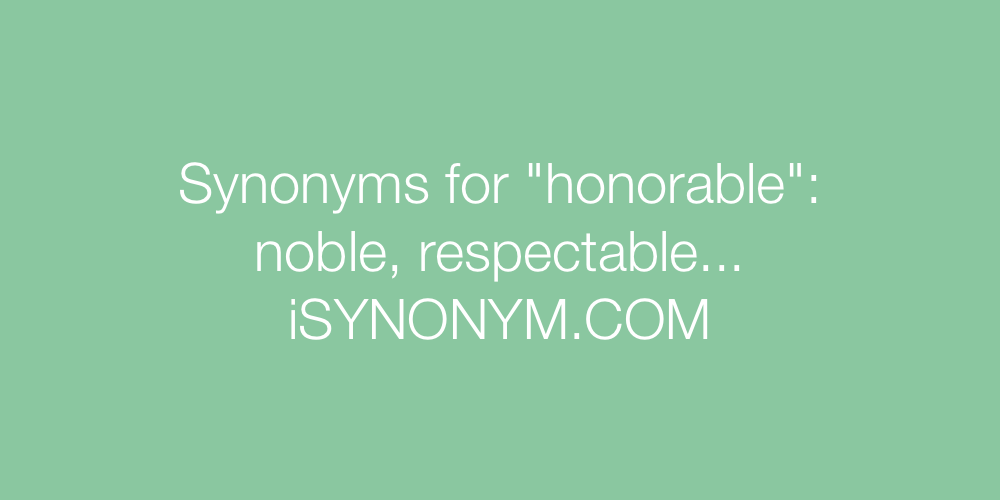 Synonyms honorable