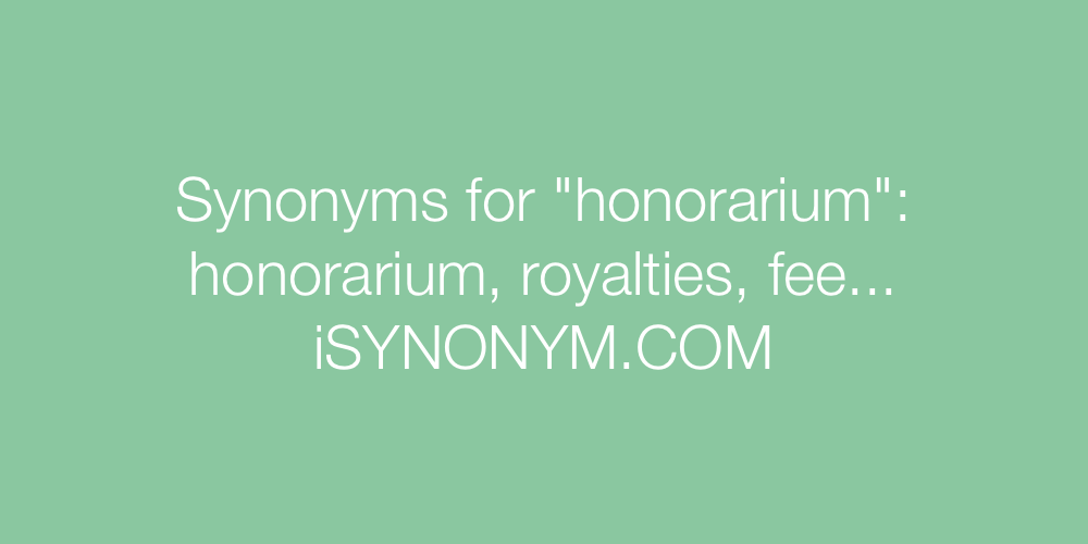Synonyms honorarium