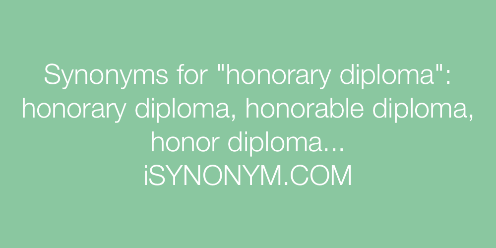 Synonyms honorary diploma